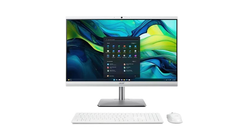 Acer all-in-one desktop computer with keyboard and mouse