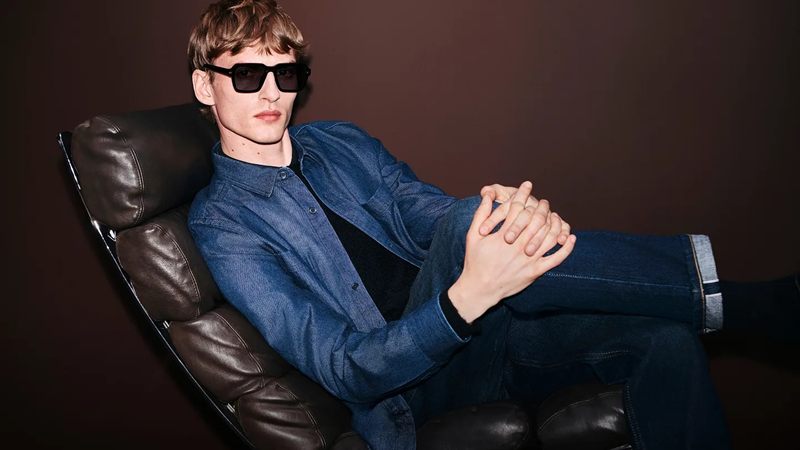 M&S menswear: a man in a denim jacket and jeans
