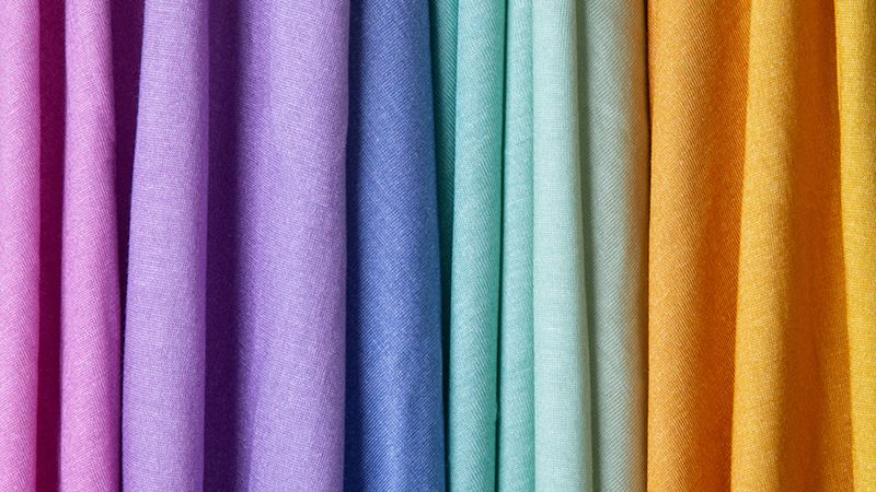Plain fabrics in a range of colours